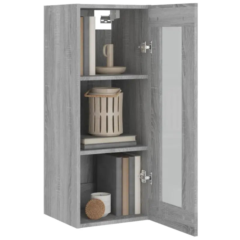 Bewerkt hout Grijs Sonoma dressoir voor muurruimte en decoratie - Dressoirs & buffetkasten