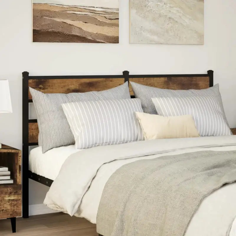 Bewerkt hout hoofdborden en voetborden voor een stijlvolle slaapkamer - Gerookt eiken / 140 cm / 1 - Hoofdborden