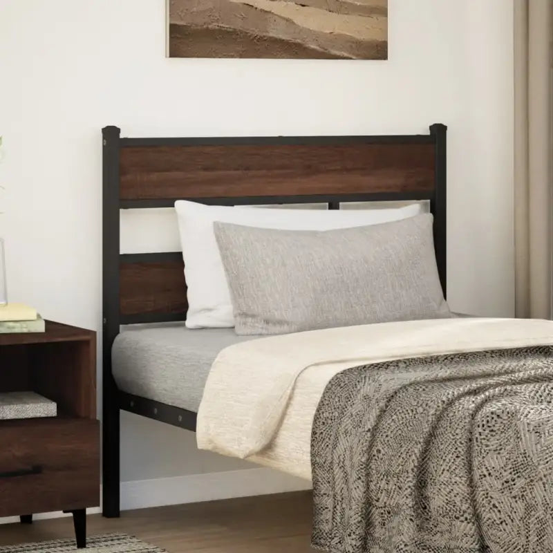 Bewerkt hout hoofdborden en voetborden voor een stijlvolle slaapkamer - bruin eikenkleur / 75 cm / 1 - Hoofdborden