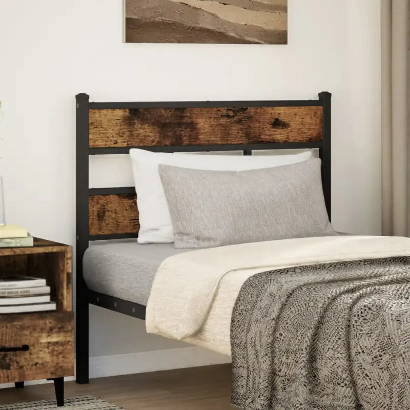 Bewerkt hout hoofdborden en voetborden voor een stijlvolle slaapkamer - Gerookt eiken / 90 cm / 1 - Hoofdborden