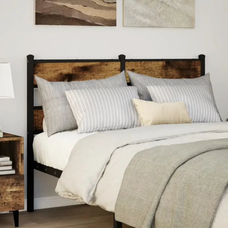 Bewerkt hout hoofdborden en voetborden voor een stijlvolle slaapkamer - Gerookt eiken / 120 cm / 1 - Hoofdborden