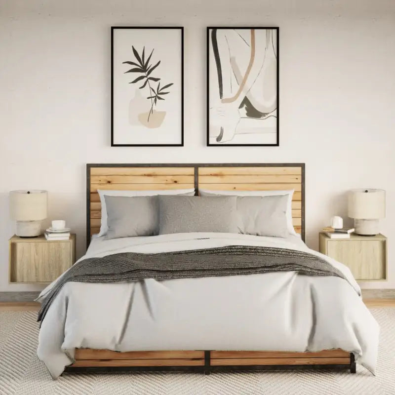 Bewerkt hout nachtkastjes met LED-verlichting voor elke slaapkamer - Nachtkastjes