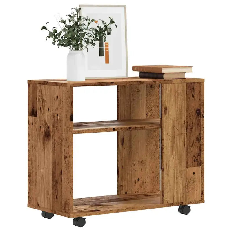 Bijzettafel van bewerkt hout in hoogglans wit voor elegante interieurs - Oud hout / 1 - Bijzettafels