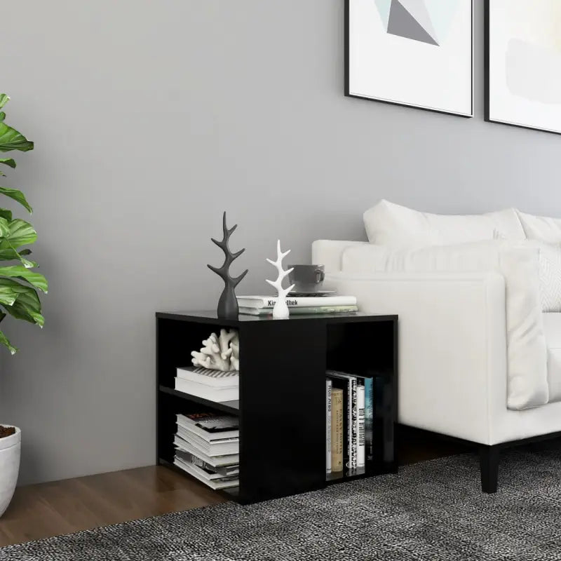 Bijzettafel van bewerkt hout met 3 schappen voor moderne charme - Bijzettafels