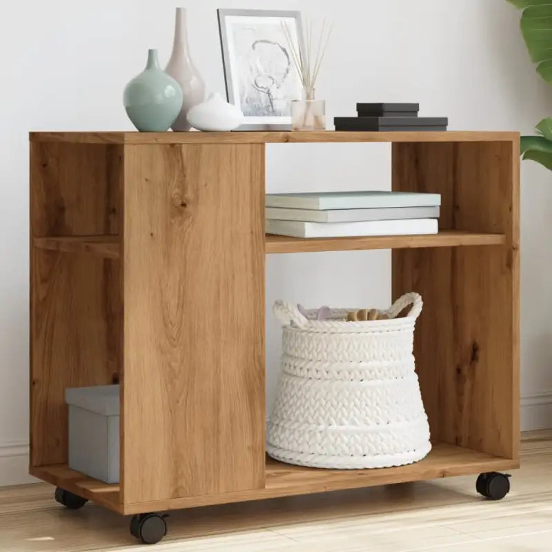 Bijzettafel van bewerkt hout met trendy en duurzaam ontwerp - Eiken / 1 - Bijzettafels