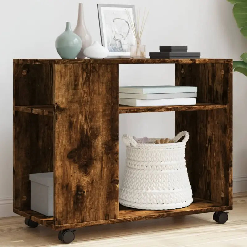 Bijzettafel van bewerkt hout met trendy en duurzaam ontwerp - Gerookt eiken / 1 - Bijzettafels