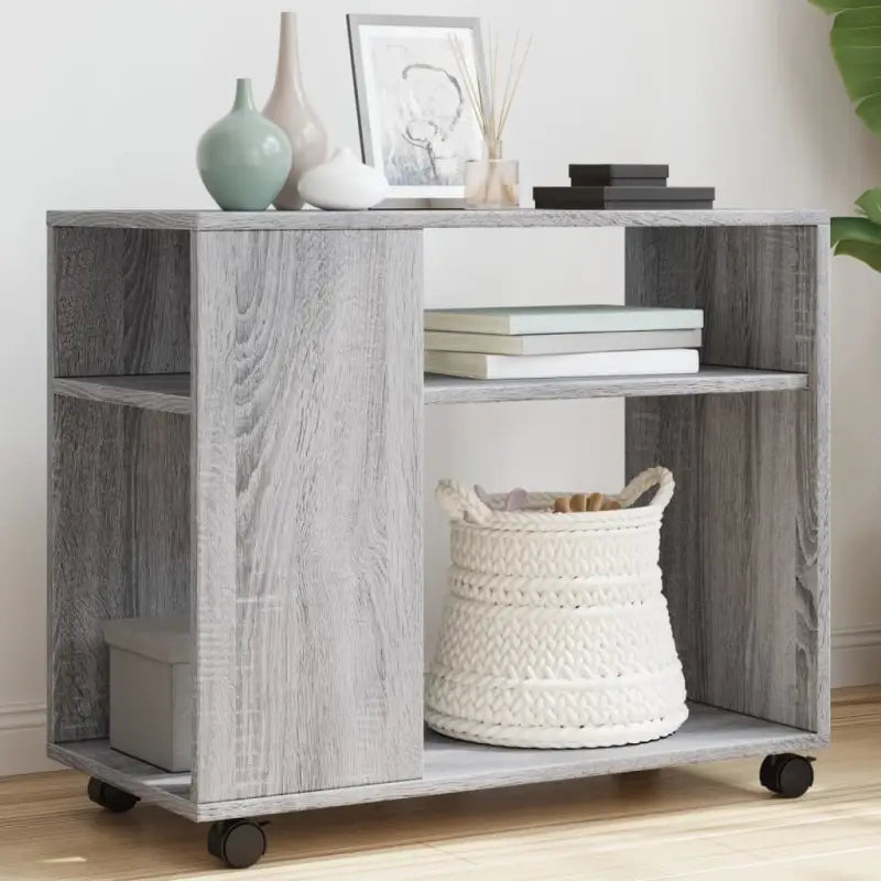 Bijzettafel van bewerkt hout met trendy en duurzaam ontwerp - Grijs sonoma / 1 - Bijzettafels