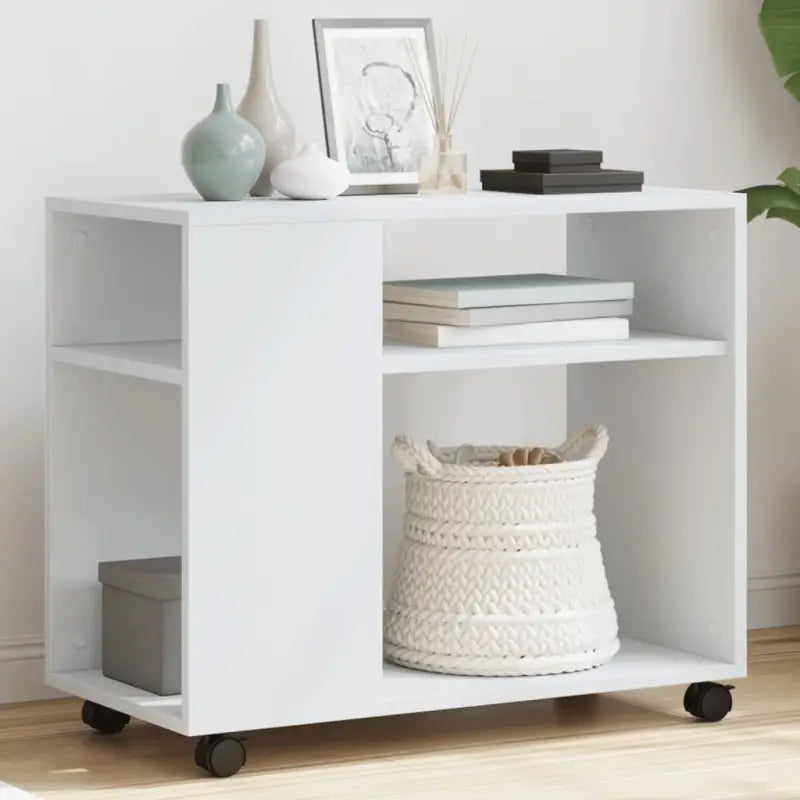 Bijzettafel van bewerkt hout met trendy en duurzaam ontwerp - Wit / 1 - Bijzettafels