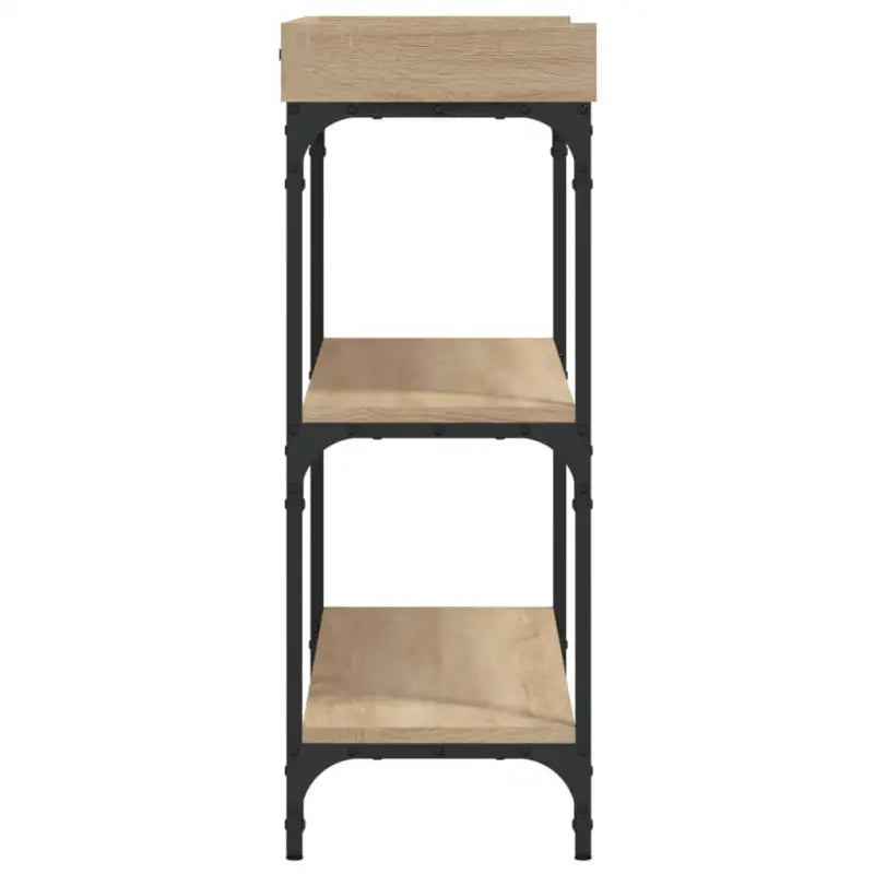 Bijzettafel wandmodel met bewerkt hout en metalen frame - Bijzettafels