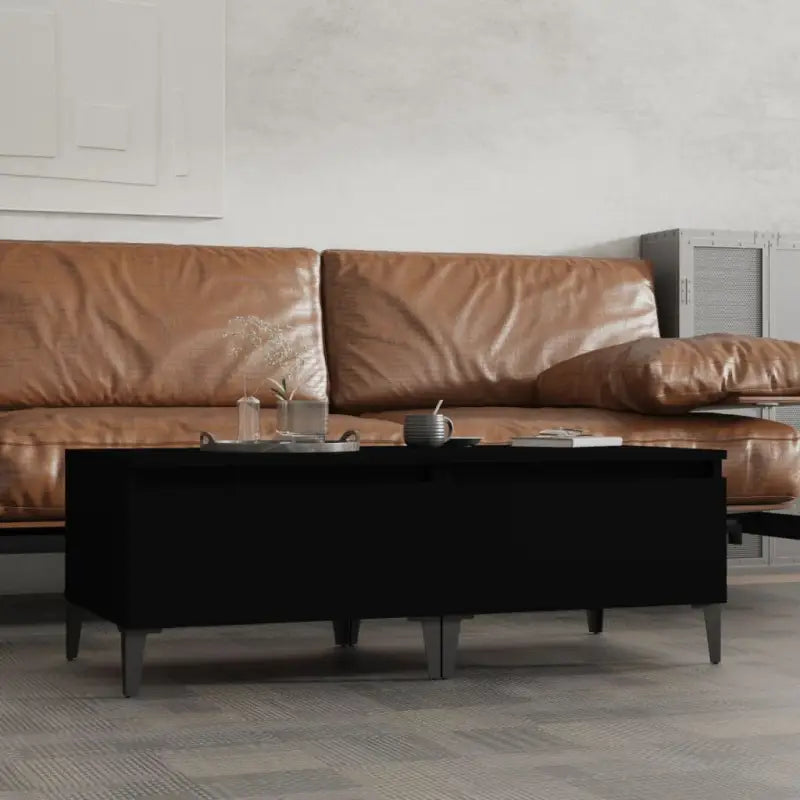 Bijzettafels met bewerkt hout voor een industriële woonkamerstijl - Zwart / 2 - Bijzettafels