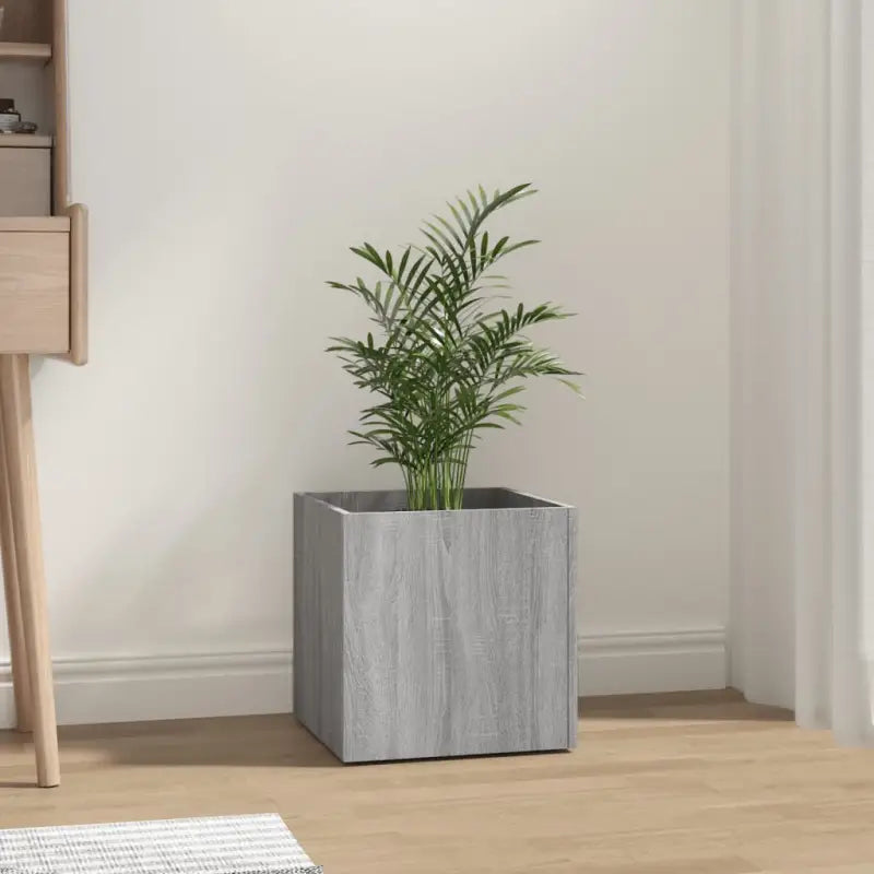 Bloeipot Grijs Sonoma Eiken van bewerkt hout voor planten en bloemen - Bloempotten & plantenbakken