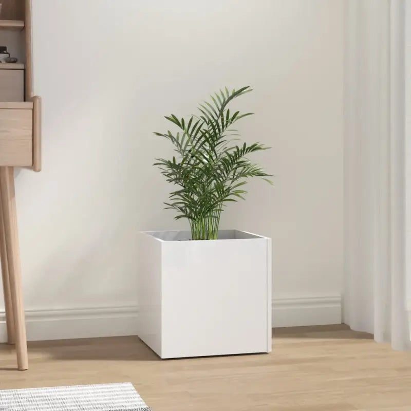 Bloeipot Grijs Sonoma Eiken van bewerkt hout voor planten en bloemen - Hoogglans wit / 1 - Bloempotten & plantenbakken