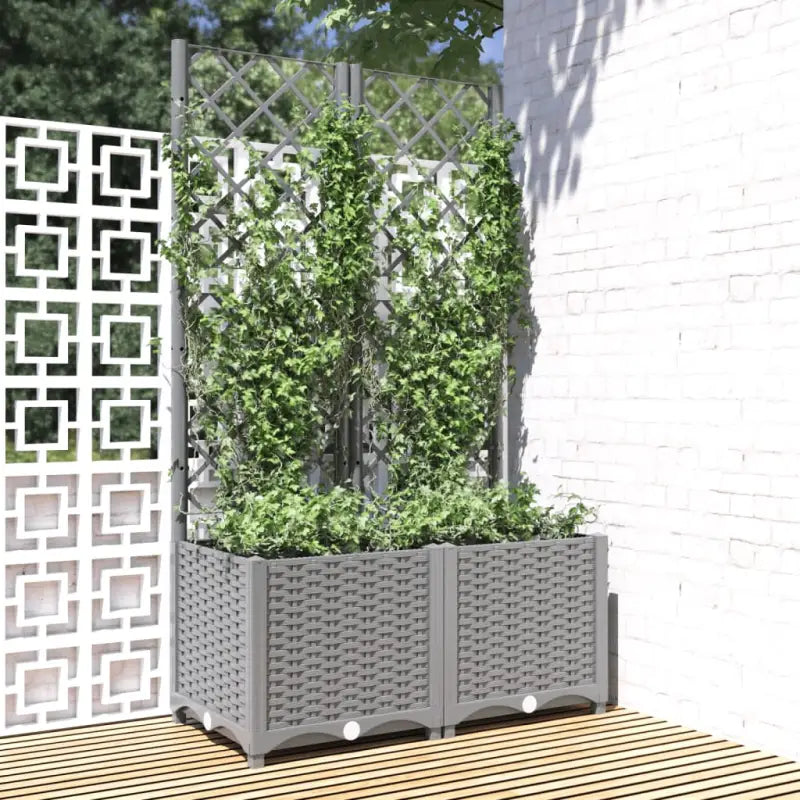 Bloempot met latwerk voor klimplanten in tuin of terras - Bloempotten & plantenbakken