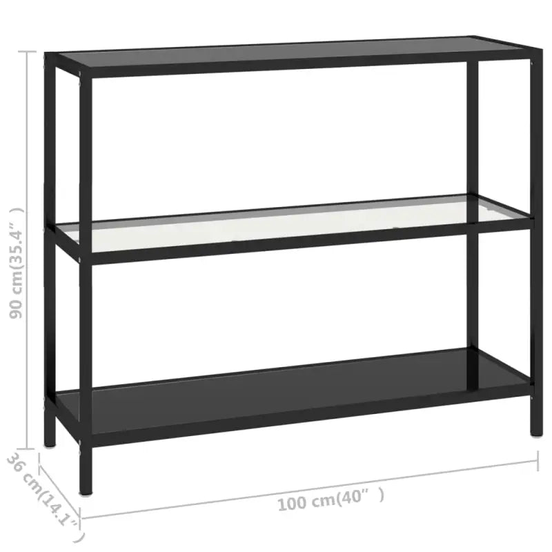 Boekenkast met gehard glas en stevig gepoedercoat ijzer - Zwart / 1 - Boekenkasten
