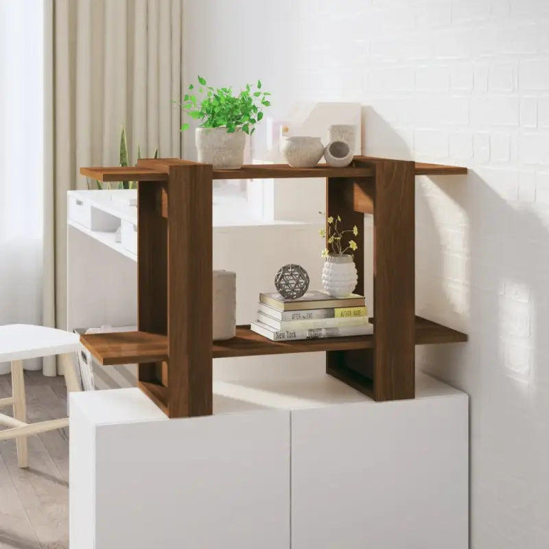 Boekenkast met Kamerscherm Gebruikt voor een Strak Interieur - bruin eikenkleur / 1 - Boekenkasten