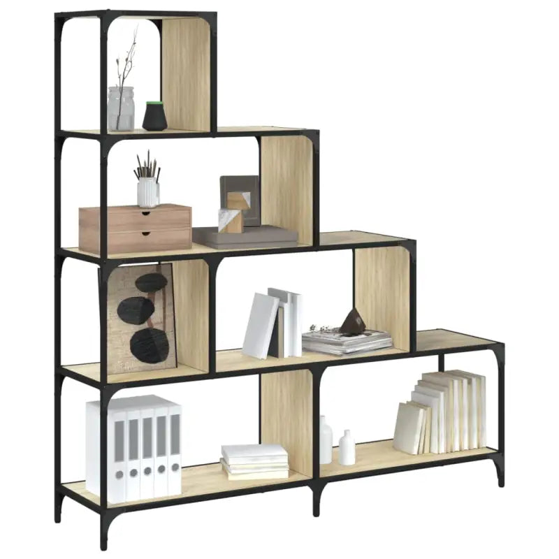 Boekenkast met stevige constructie en bewerkt hout voor interieur zoekend - Sonoma eiken / 1 - Boekenkasten