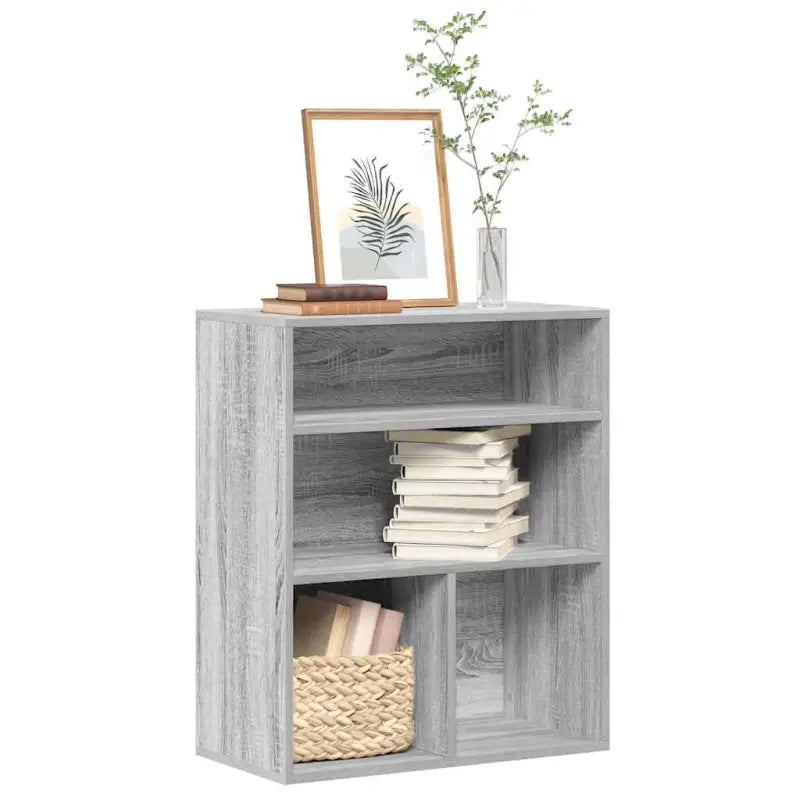 Boekenkast van bewerkt hout in grijs sonoma stijl - Grijs sonoma / 60 x 30 x 71.5 cm / 1 - Boekenkasten