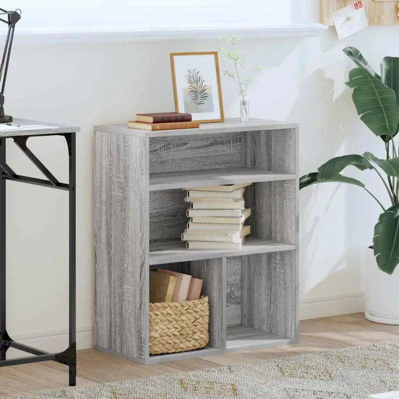 Boekenkast van bewerkt hout in grijs sonoma stijl - Boekenkasten