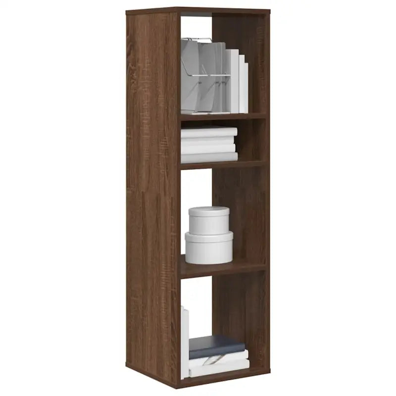 Boekenkast van bewerkt hout in grijs sonoma stijl - bruin eikenkleur / 34 x 31 x 112 cm / 1 - Boekenkasten