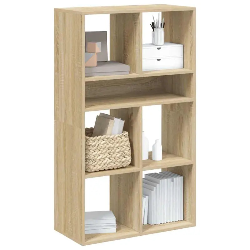 Boekenkast van bewerkt hout in grijs sonoma stijl - Sonoma eiken / 66 x 31 x 112 cm / 1 - Boekenkasten