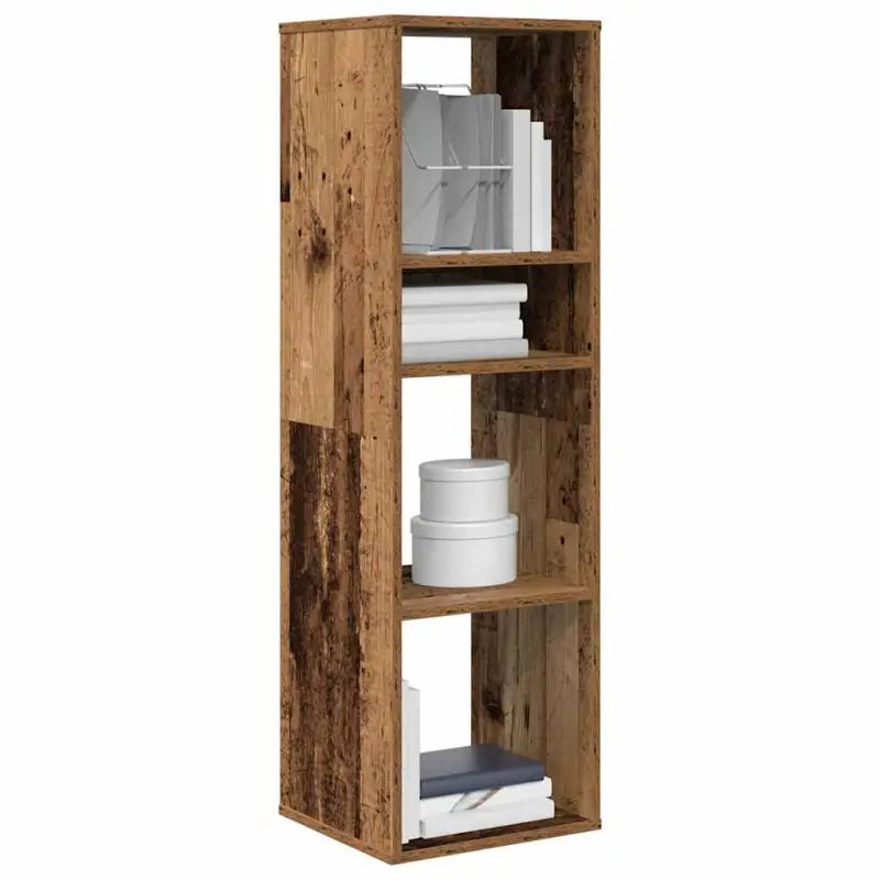 Boekenkast van bewerkt hout in grijs sonoma stijl - Oud hout / 34 x 31 x 112 cm / 1 - Boekenkasten