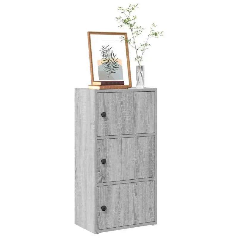 Boekenkast van bewerkt hout in grijs sonoma voor een stijlvolle organisatie - Grijs sonoma / 1 / 77 cm - Boekenkasten