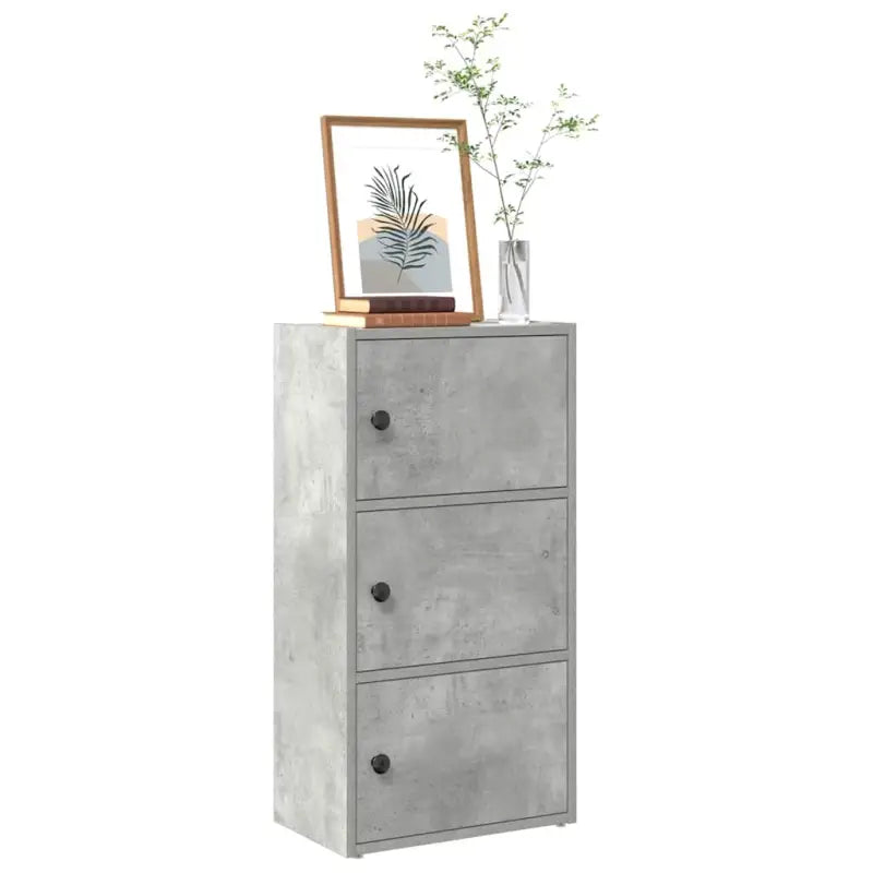 Boekenkast van bewerkt hout in grijs sonoma voor een stijlvolle organisatie - Betongrijs / 1 / 77 cm - Boekenkasten