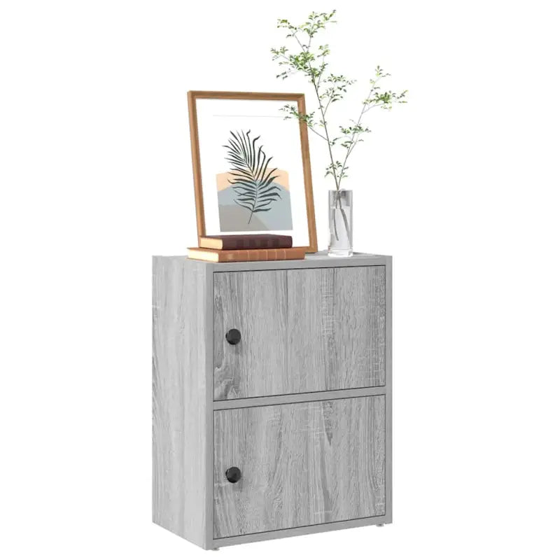 Boekenkast van bewerkt hout in grijs sonoma voor een stijlvolle organisatie - Grijs sonoma / 1 / 52 cm - Boekenkasten