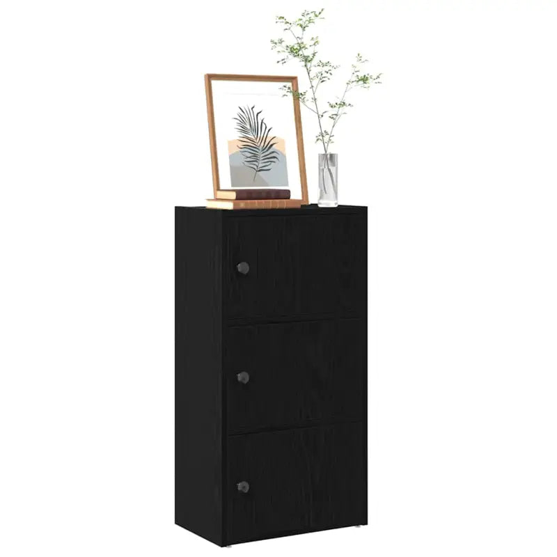 Boekenkast van bewerkt hout in grijs sonoma voor een stijlvolle organisatie - Zwart / 1 / 77 cm - Boekenkasten