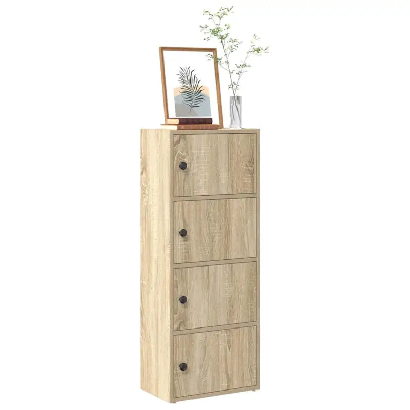 Boekenkast van bewerkt hout in grijs sonoma voor een stijlvolle organisatie - Sonoma eiken / 1 / 102 cm - Boekenkasten