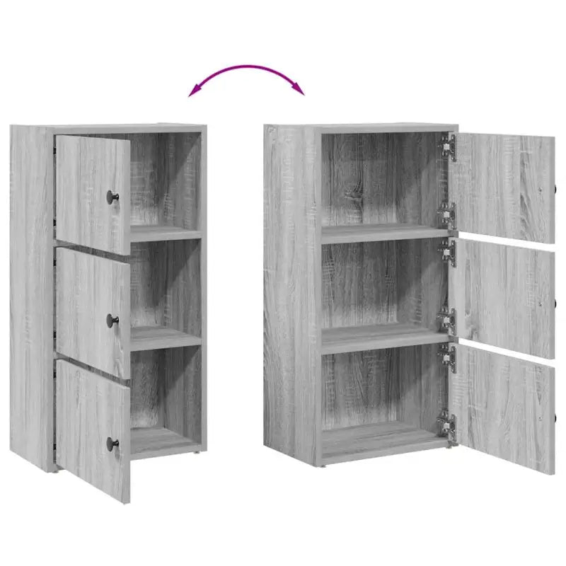 Boekenkast van bewerkt hout in grijs sonoma voor een stijlvolle organisatie - Boekenkasten