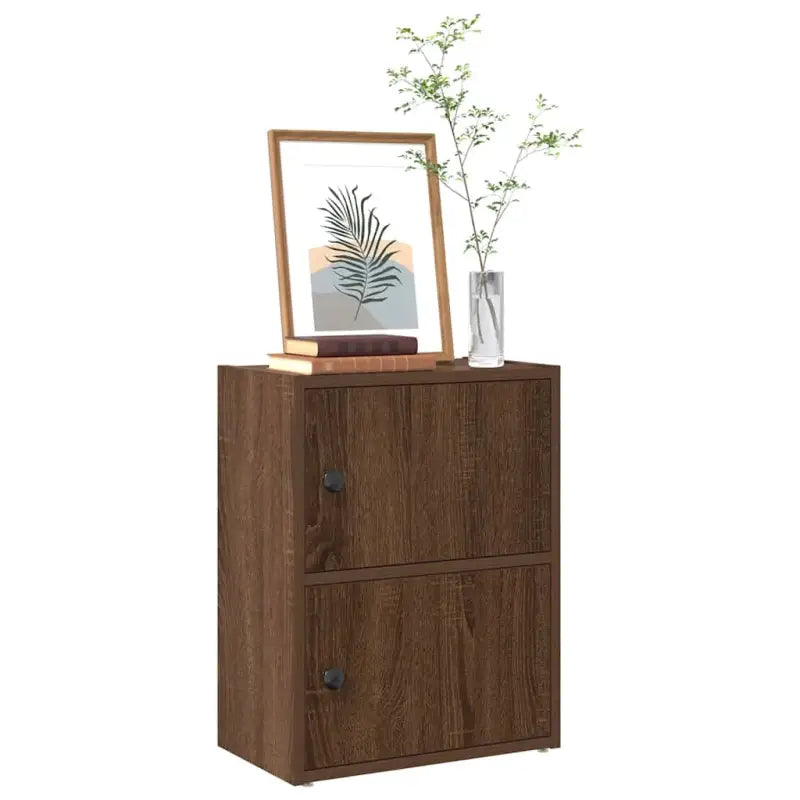 Boekenkast van bewerkt hout in grijs sonoma voor een stijlvolle organisatie - bruin eikenkleur / 1 / 52 cm