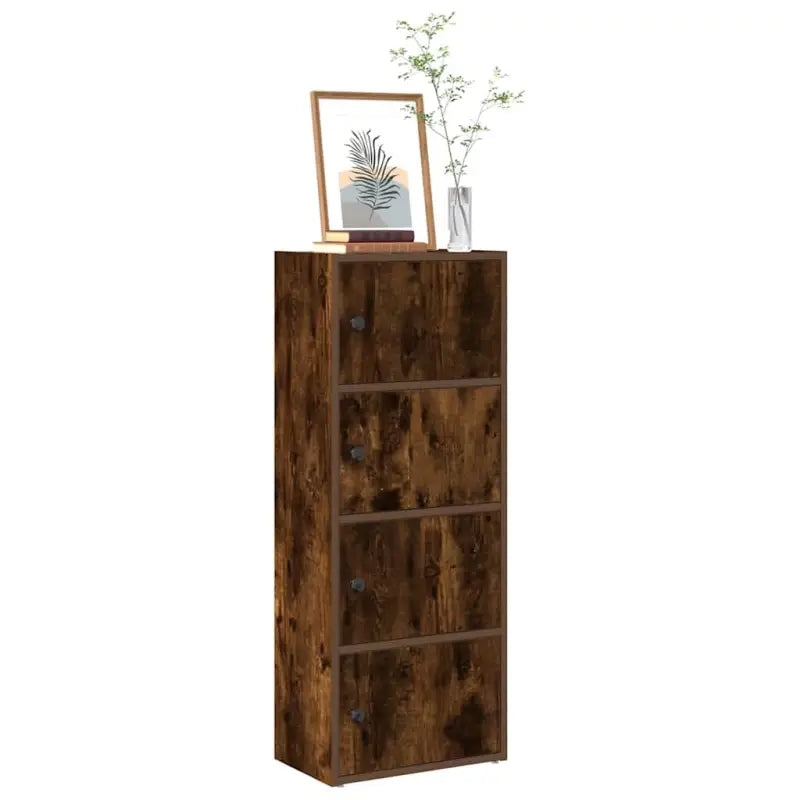 Boekenkast van bewerkt hout in grijs sonoma voor een stijlvolle organisatie - Gerookt eiken / 1 / 102 cm - Boekenkasten