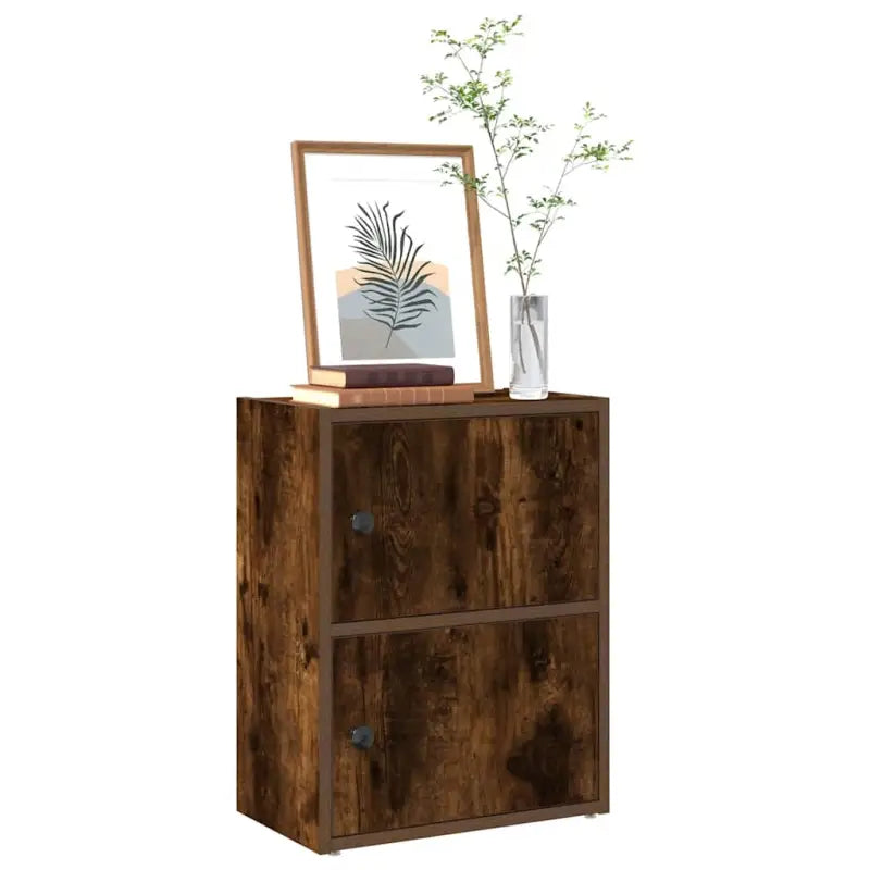 Boekenkast van bewerkt hout in grijs sonoma voor een stijlvolle organisatie - Gerookt eiken / 1 / 52 cm - Boekenkasten
