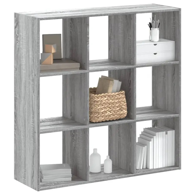 Boekenkast van bewerkt hout in grijs Sonoma voor extra opbergruimte - Grijs sonoma / 1 / 102 cm - Boekenkasten