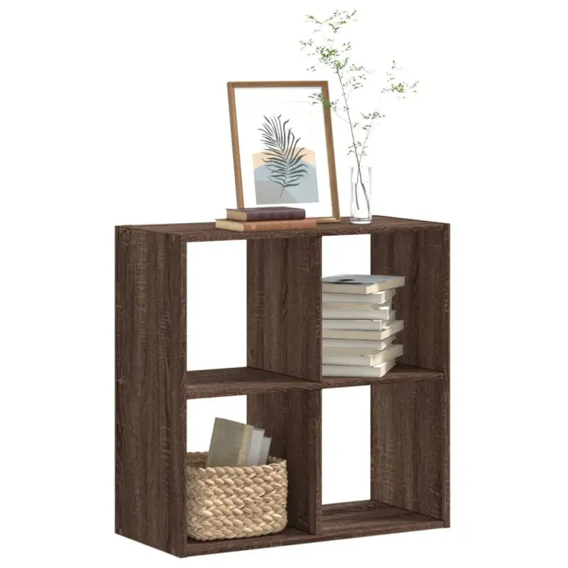 Boekenkast van bewerkt hout in grijs Sonoma voor extra opbergruimte - bruin eikenkleur / 1 / 68.5 cm - Boekenkasten