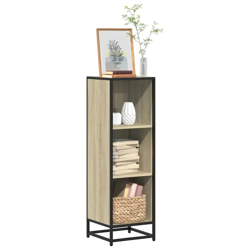 Boekenkast van bewerkt hout met industrieel metalen frame - Sonoma eiken / 33.5 x 33 x 107.5 cm / 1 - Boekenkasten