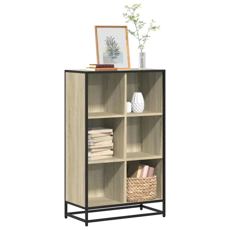 Boekenkast van bewerkt hout met industrieel metalen frame - Sonoma eiken / 65.5 x 33 x 107.5 cm / 1 - Boekenkasten
