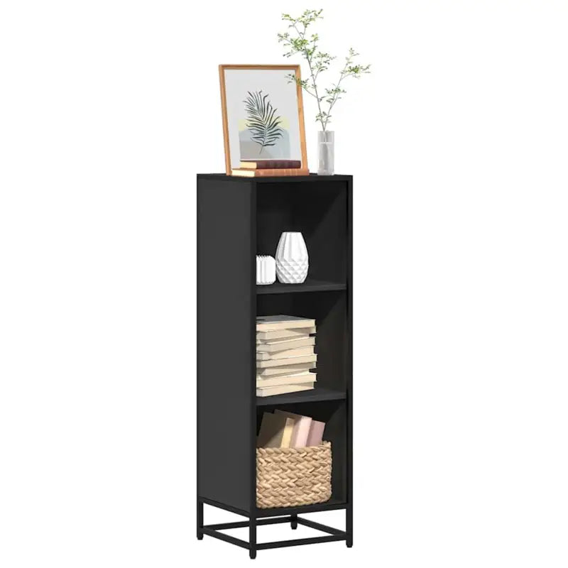 Boekenkast van bewerkt hout met industrieel metalen frame - Zwart / 33.5 x 33 x 107.5 cm / 1 - Boekenkasten
