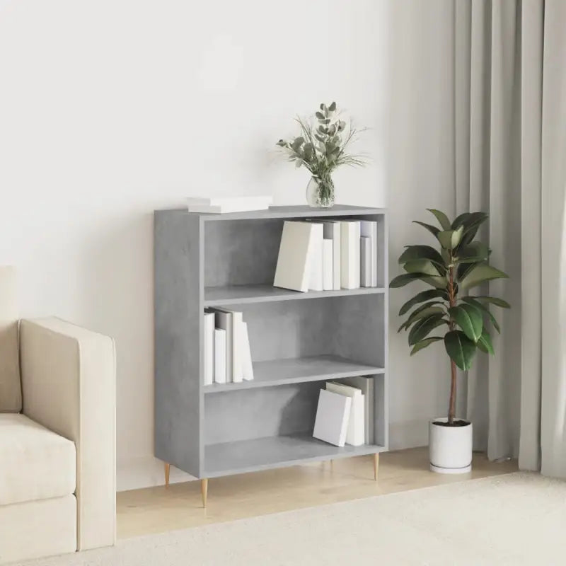 Boekenkast van bewerkt hout met moderne uitstraling en hoge kwaliteit - Betongrijs / 1 - Boekenkasten