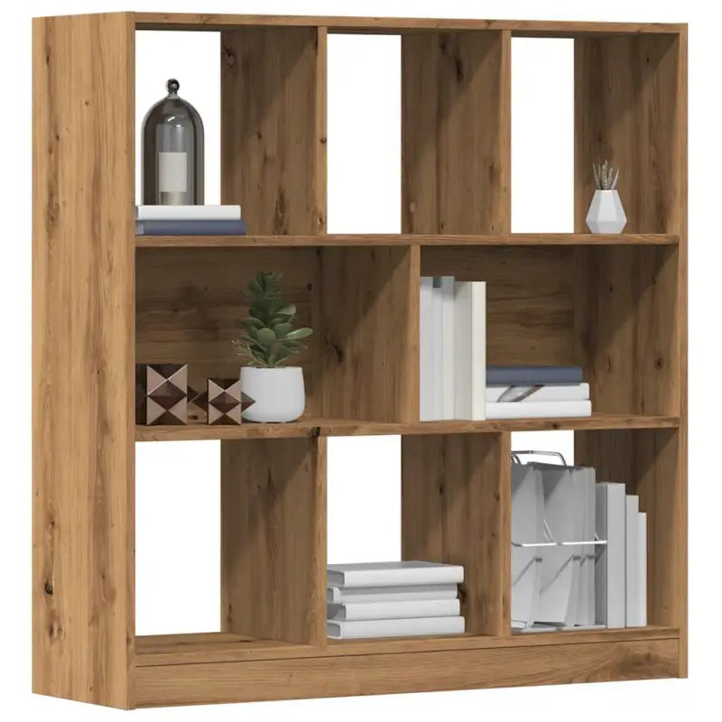 Boekenkast van bewerkt hout met strak en klassiek ontwerp - artisanaal eikenkleurig / 1 - Boekenkasten
