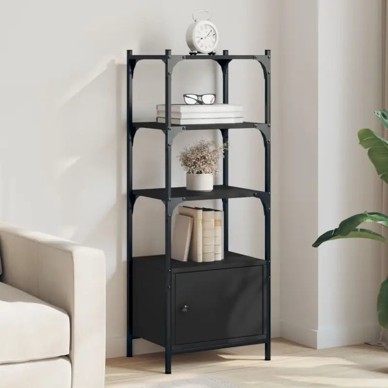 Boekenkast van bewerkt hout met verstelbare poten en duurzaam design - Zwart / 1 / 41 cm - Boekenkasten
