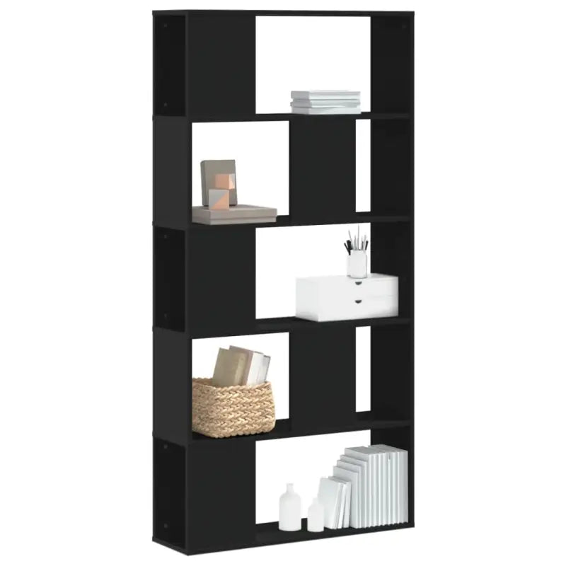 Boekenkast van bewerkt hout voor extra opbergruimte en duurzaamheid - Zwart / 1 / 80.5 cm - Boekenkasten