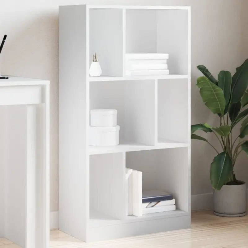 Boekenkast van bewerkt hout voor extra opbergruimte in huis of kantoor - Wit / 1 / 107.5 cm - Boekenkasten