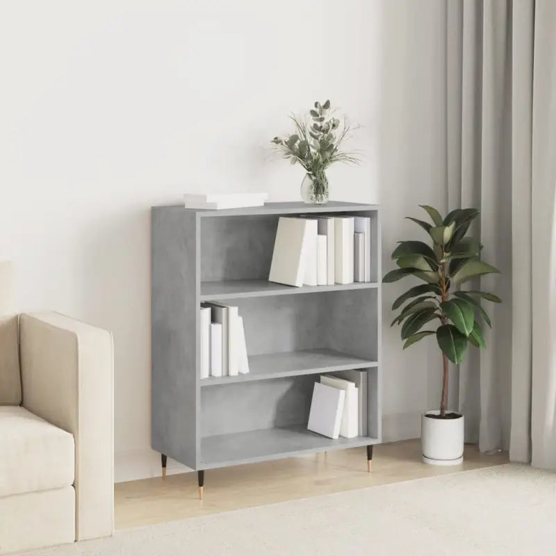 Boekenkast van bewerkt hout voor moderne en stevige opbergruimte - Betongrijs / 1 - Boekenkasten
