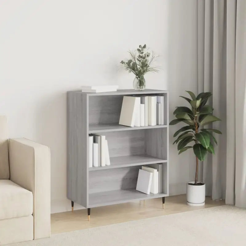 Boekenkast van bewerkt hout voor moderne en stevige opbergruimte - Grijs sonoma / 1 - Boekenkasten