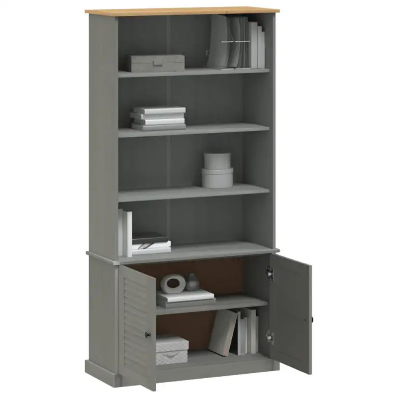 Boekenkast van massief grenenhout met metalen knoppen voor rustieke charme - Boekenkasten