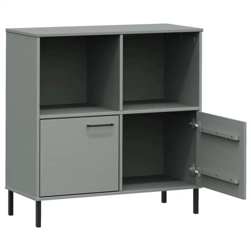 Boekenkast van massief grenenhout met metalen poten voor rustieke charme - Boekenkasten