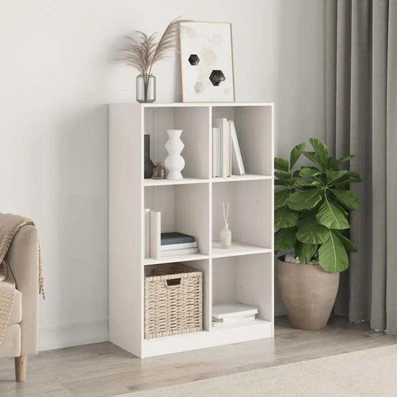 Boekenkast van massief grenenhout voor stijlvol boekenopslag - Wit / 1 - Boekenkasten