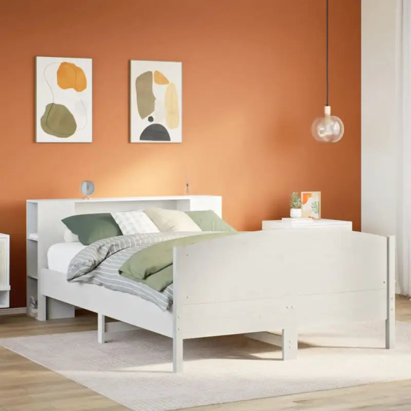 Boekenkastbed in massief grenenhout met optimale totale afmetingen - Wit / 120 x 200 cm - Bedden & bedframes